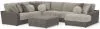 Jackson Furniture Industries 4047/63/59/30/76/28-29 Canyon - 4 Piece Sectional With Cuddler Seat Cushions, Included Accent Pillows And Cocktail Ottoman (Right Side Facing Chaise) - Umber