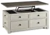 Ashley Furniture T637-20 Bolanburg - Lift Top Cocktail Table - White / Brown / Beige