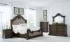 Ashley Furniture B947/31/36/57/54/97/93(2) Ashley Furniture B947/31/36/57/54/97/93(2) Maylee - 7 Pc. - Dresser, Mirror, Queen Upholstered Bed, 2 Nightstands - Dark Brown