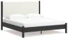 Ashley Furniture B2616B8 Ashley Furniture B2616B8 Cadmori - King Upholstered Panel Bed - Black / White
