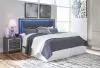 Ashley Furniture B214/58/B100-66 Ashley Furniture B214/58/B100-66 Lodanna - King Upholstered Panel Headboard with Bolt on Bed Frame - Gray