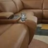 Ashley Furniture PCU10700S12 Ashley Furniture PCU10700S12 Magic Man - 5-Piece Power Reclining Sectional With Console - Caramel