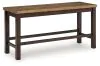 Ashley Furniture PCD651-09 Rylandeen - Double Counter Height Bench - Light Brown / Dark Brown