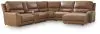 Ashley Furniture PCU62606S6 Ashley Furniture PCU62606S6 DeepWakes - 6-Piece Power Reclining Sectional With RAF Press Back Power Chaise And Storage Console - Caramel