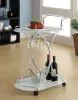 CoasterEveryday 910002 Elfman - 2-Tier Glass Shelf Metal Bar Cart - White And Chrome