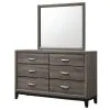 CoasterEveryday 212423M Watson - 6-Drawer Dresser With Mirror - Gray Oak