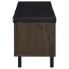 Coaster Fine Furniture 915153 Brixton - 2-Door Padded Entryway Shoe Storage Bench - Smoked Oak
