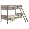 Coaster Fine Furniture 400818-SM Ryder - Wood Twin Over Twin Bunk Bed With Mattress - Weathered Taupe