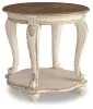 Ashley Furniture T743-6 Realyn - Round End Table - White / Brown