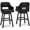 Ashley Furniture D380-930 Ashley Furniture D380-930 Tallenger - Tall UPH Swivel Barstool(Set of 2) - Black / Dark Brown