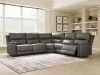 Ashley Furniture PCU12000S4 Ashley Furniture PCU12000S4 Bleckley - 5-Piece Power Reclining Sectional With RAF And LAF Recliners - Anchor