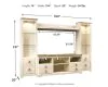 Ashley Furniture W267W3 Ashley Furniture W267W3 Willowton - 4 Pc. - Entertainment Center - 64