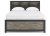Ashley Furniture PCB1118B18 Broachmyn - Queen Lighted Bookcase Panel Bed - Black / Gray