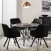 CoasterElevations 193372BLK Arika - Leatherette Upholstered Swivel Dining Arm Chair - Black
