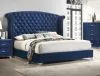 CoasterEveryday 223371Q Melody - Upholstered Queen Wingback Bed - Pacific Blue