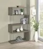 CoasterEssence 802340 Emelle - 4-Shelf Glass Panel Bookshelf - Gray Driftwood