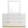 Coaster Fine Furniture 224773M Caraway - 6-Drawer Dresser With Mirror - White