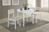 Coaster Fine Furniture 130005WHT Bucknell - 3 Piece Round Drop Leaf Dining Table Set - White