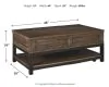 Ashley Furniture T444-9 Johurst - LIFT TOP COCKTAIL TABLE - Grayish Brown