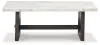 Ashley Furniture T779-1 Burkhaus - Rectangular Cocktail Table - White / Dark Brown