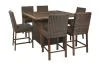 Ashley Furniture P750/665/130(3) Ashley Furniture P750/665/130(3) Paradise Trail - 7 Pc. - Fire Pit Table, 6 Barstools - Medium Brown