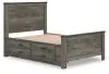 Ashley Furniture B4480/21/26/87/84/50/B100-12 Ashley Furniture B4480/21/26/87/84/50/B100-12 Frandern - 6 Pc. - Dresser, Mirror, Full Panel Bed With Storage - Black / Gray