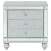 CoasterEssence 223212 Gunnison - 2-Drawer Nightstand - Silver Metallic