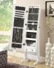 CoasterEssence 901804 Batista - Cheval Mirror With Jewelry Storage - White