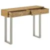 CoasterEveryday 953512 Draco - 2-Drawer Console Table Hand Carved Details - Natural