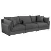 Coaster Fine Furniture 551681-SETB Sasha - 3 Piece Upholstered Sofa - Barely Black