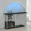 Coaster Fine Furniture 182799 Risley - 2-Door Circular LED Home Bar Cabinet - Dark Charcoal