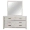 CoasterEveryday 207053M Brantford - 6-Drawer Dresser With Mirror - Coastal White
