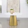 Coaster Fine Furniture 107600 Ambrose - Round Marble Top Dining Table - Brushed Gold