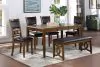 New Classic 40-1701B-D4CB New Classic 40-1701B-D4CB Gia - 6 Piece Dining Table & 4 Chairs & Bench - Brown