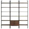 Coaster Fine Furniture 980074-S3 Owens - 3 Piece Wall Mounted Bookshelf Set - Walnut