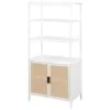 Coaster Fine Furniture 961652 Amherst - 3-Shelf Radio Weave Cane Metal Accent Cabinet - White