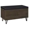 Coaster Fine Furniture 915153 Brixton - 2-Door Padded Entryway Shoe Storage Bench - Smoked Oak