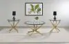Coaster Fine Furniture 707888-S3 Brooke - 3 Piece Round Coffee And End Table Set - Rose Brass