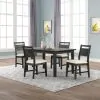 New Classic D4103-50S Sable Crest - 5 Piece Set (Rectangle Dining Table & 4 Chairs) - Black