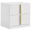 Coaster Fine Furniture 223091GRYQ-S4 Ines - 4 Piece Queen Bedroom Set - Gray And White High Gloss