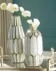 Ashley Furniture A2000135 Mohsen - Vase Set (Set of 2) - Gold Finish / White