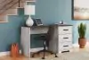 Ashley Furniture H4121-34 Shawburn - Home Office Desk - White / Dark Charcoal Gray