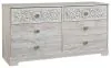Ashley Furniture EB1811-131 Paxberry - Six Drawer Dresser - Vinyl-Wrapped - Whitewash