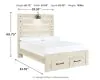 Ashley Furniture B192B33 Ashley Furniture B192B33 Cambeck - Full Panel Bed With 2 Storage Drawers - Whitewash