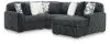 Ashley Furniture 98105S21 Ashley Furniture 98105S21 Midnight-Madness - 4-Piece Sectional With RAF Corner Chaise And Armless Chair - Gunmetal
