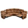 ACME LV06240 Taddeo - Power Motion Sectional Sofa With Power Headrest, Massage & LED - Two Tone Brown Leatherette