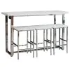 CoasterEveryday 182253 Marmot - 4 Piece Rectangular Counter Height Table Set - Chrome