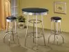 CoasterEveryday 2408 Retro - Upholstered Metal Swivel Bar Stool (Set of 2) - Black