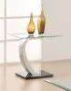 CoasterEssence 701237 Pruitt - Rectangular Glass Top Metal Side End Table - Satin