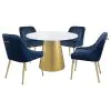 Coaster Fine Furniture 107600 Ambrose - Round Marble Top Dining Table - Brushed Gold
